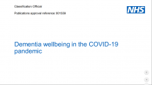 Dementia wellbeing in the COVID-19 pandemic